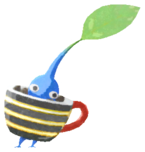 Blue Pikmin with coffee cup