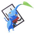 Blue Pikmin with flower card