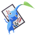 Blue Pikmin with flower card