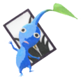 Blue Pikmin with flower card