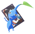 Blue Pikmin with flower card