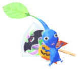 Blue Pikmin with halloween candy
