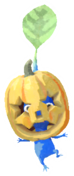 Blue Pikmin with jack o’ lantern