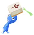 Blue Pikmin with mahjong tile