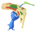Blue Pikmin with pizza