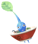 Blue Pikmin with ramen keychain