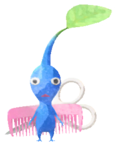 Blue Pikmin with scissors