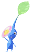 Blue Pikmin with sticker