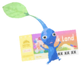 Blue Pikmin with theme park ticket