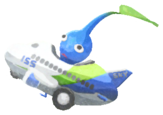 Blue Pikmin with toy airplane