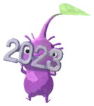 Purple Pikmin with 2023 glasses