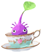 Purple Pikmin with tea sandwich
