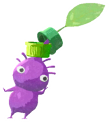 Purple Pikmin with bottle cap