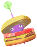 Purple Pikmin with hamburger