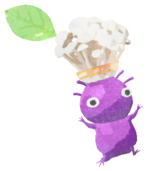 Purple Pikmin with mushroom