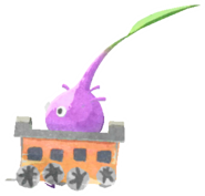 Purple Pikmin with paper train