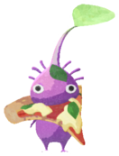 Purple Pikmin with pizza