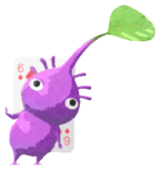 Purple Pikmin with playing card
