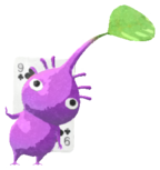 Purple Pikmin with playing card