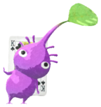 Purple Pikmin with playing card
