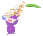Purple Pikmin with popcorn