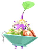 Purple Pikmin with ramen keychain