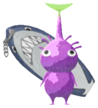 Purple Pikmin with surfboard keychain