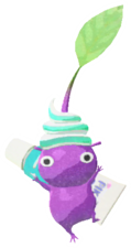 Purple Pikmin with toothbrush