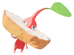 Red Pikmin with baguette