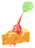 Red Pikmin with cheese