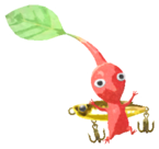 Red Pikmin with fishing lure