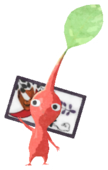 Red Pikmin with flower card