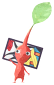 Red Pikmin with flower card