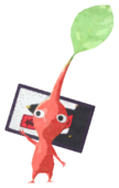 Red Pikmin with flower card