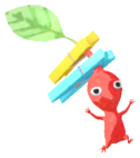 Red Pikmin with laundry clothespins