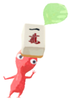 Red Pikmin with mahjong tile