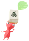 Red Pikmin with mahjong tile