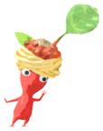 Red Pikmin with pasta
