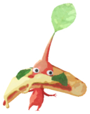 Red Pikmin with pizza