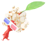 Red Pikmin with popcorn