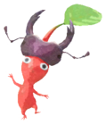 Red Pikmin with stag beetle