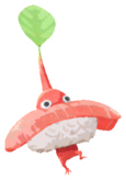 Red Pikmin with sushi