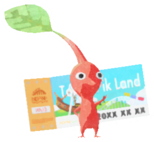 Red Pikmin with theme park ticket