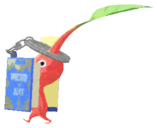 Red Pikmin with book keychain