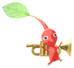 Red Pikmin with instrument