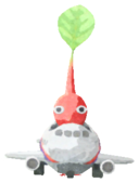 Red Pikmin with toy airplane
