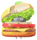 Rock Pikmin with hamburger