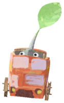 Rock Pikmin with bus papercraft