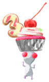 White Pikmin with cupcake
