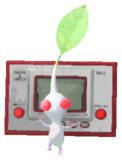 White Pikmin with Nintendo console